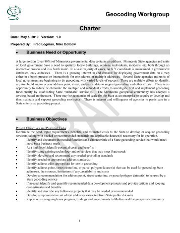 Project Charter Template - MnGeo