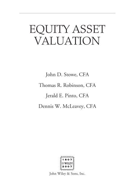EQUITY ASSET VALUATION