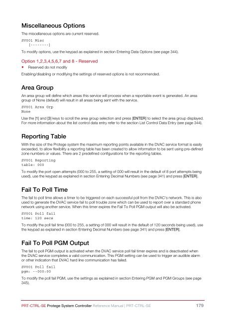 Protege System Controller Reference Manual