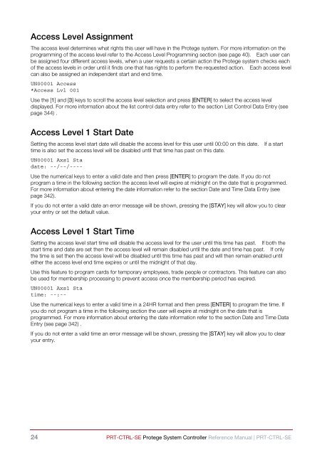 Protege System Controller Reference Manual