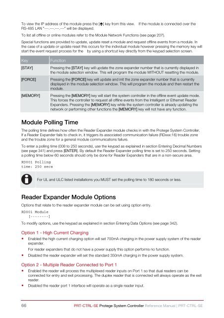 Protege System Controller Reference Manual