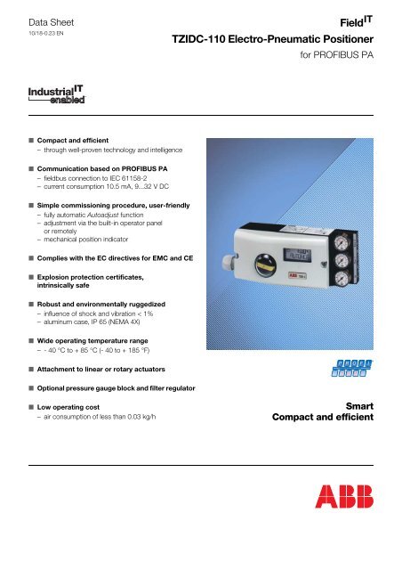 Field TZIDC-110 Electro-Pneumatic Positioner