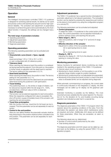 Field TZIDC-110 Electro-Pneumatic Positioner