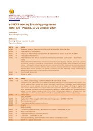 e-spices meeting programme Perugia October 2009