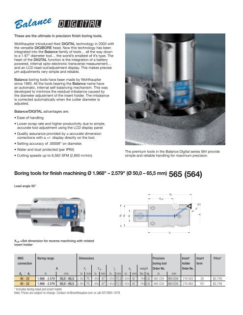 New Muli-Bore 3 Levels of Excellence - Wohlhaupter Corporation