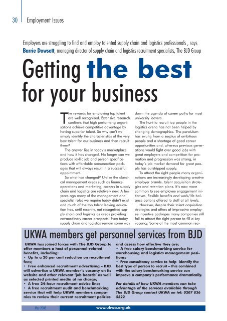 UKWA PDFS MAY - United Kingdom Warehousing Association