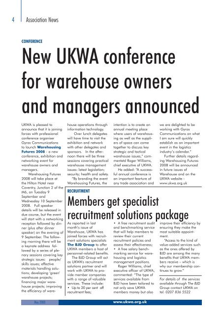 UKWA PDFS MAY - United Kingdom Warehousing Association