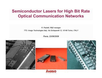 Semiconductor Lasers for High Bit Rate Optical Communication ...