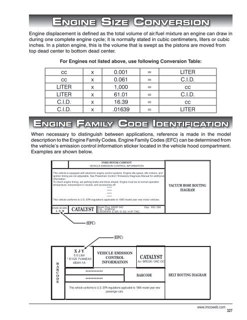 Engine Cubic Inch To Liter Conversion Chart