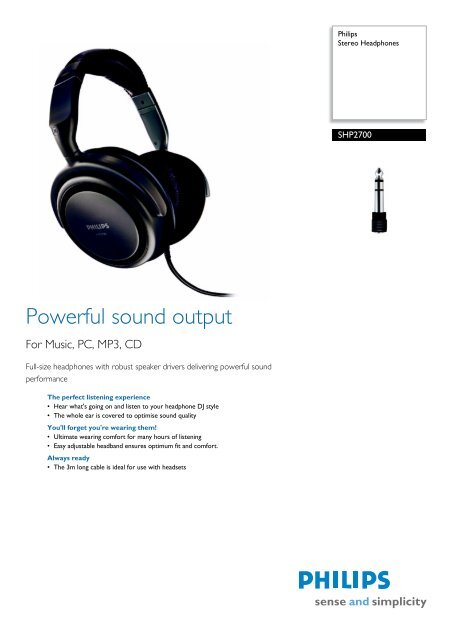 SHP2700/00 PHILIPS Stereo Headphones