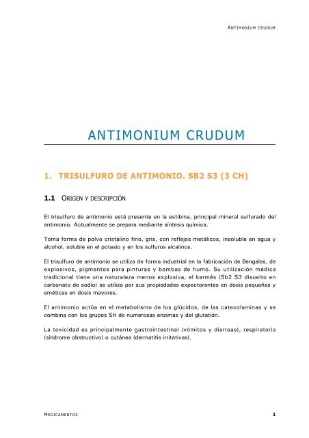 ANTIMONIUM CRUDUM