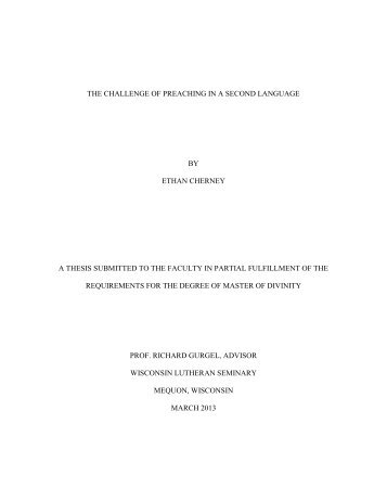 the challenge of preaching in a second language by ethan cherney ...