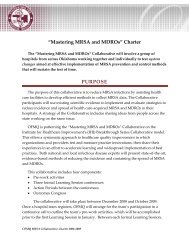 “Mastering MRSA and MDROs” Charter PURPOSE - Oklahoma ...