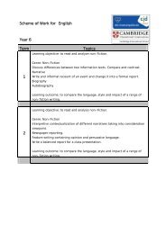 Scheme of Work for English Year 6 Term Topics 1 2