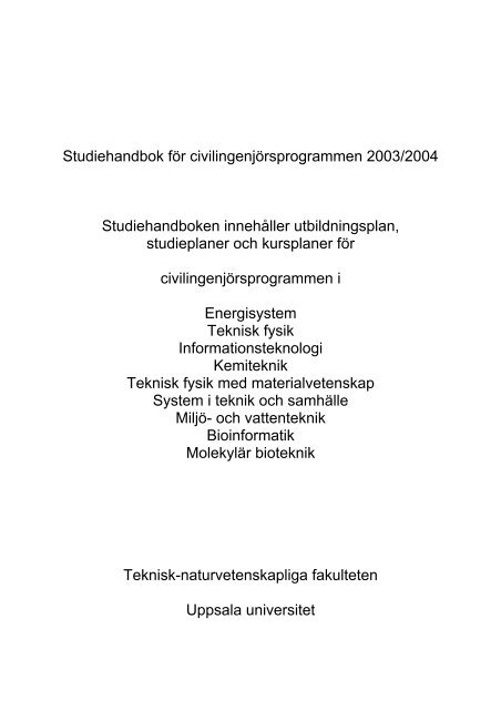 2003/2004 - Teknisk-naturvetenskapliga fakulteten - Uppsala ...