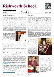 April 2013 Newsletter - Rishworth School