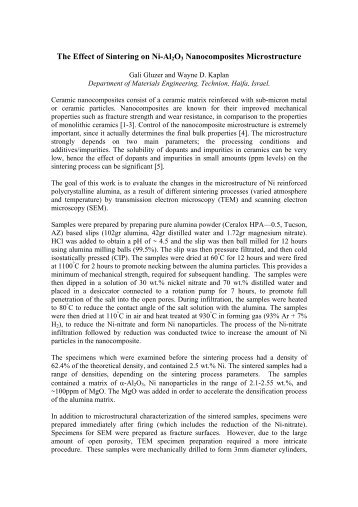 The effect of Sintering on Ni/Al2O3 Nanocomposites Microstructure