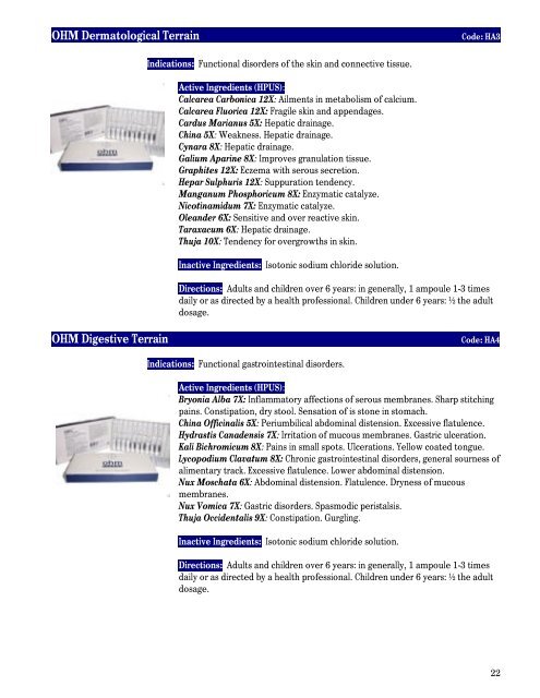 OHM PHARMA CATALOG INDEX