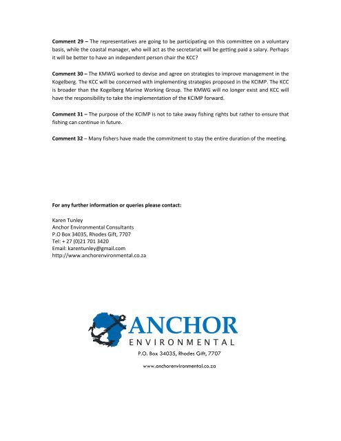 Kogelberg IMP - 2nd SH meeting Report.pdf - Anchor Environmental