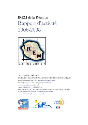 Rapport d'activitÃ© 2006-2008 - Le portail des IREM