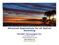 Advanced Applications for all Optical Switching