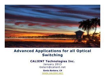 Advanced Applications for all Optical Switching