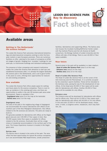 Fact sheet - Leiden Bio Science Park
