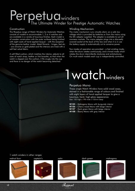 Download watchwinder catalogue - Rapport