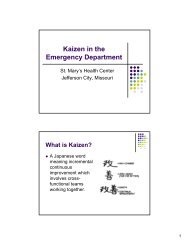 Kaizen in the Emergency Department - SSM Health Care