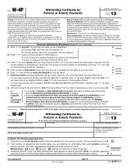 IRS form W-4P - Department of Retirement Systems