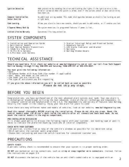 Model 6002PRO - Bulldog Security