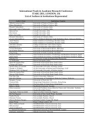 Conference Index - The Academy of Business and Retail Management