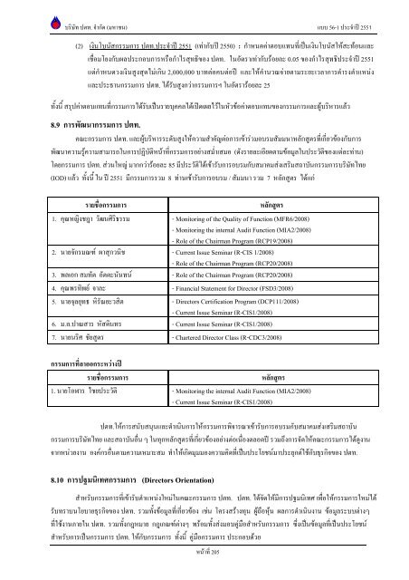 ข้อมูลประจำปี สิ้นสุด 31 ธันวาคม 2551 - บริษัท ปตท.จำกัด(มหาชน) พลังที่ ...