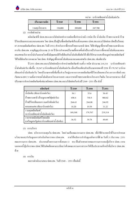 ข้อมูลประจำปี สิ้นสุด 31 ธันวาคม 2551 - บริษัท ปตท.จำกัด(มหาชน) พลังที่ ...