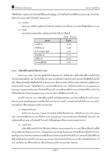 ข้อมูลประจำปี สิ้นสุด 31 ธันวาคม 2551 - บริษัท ปตท.จำกัด(มหาชน) พลังที่ ...