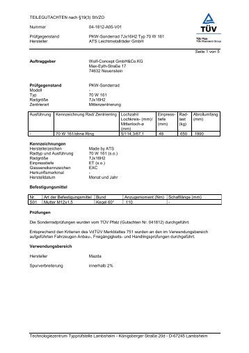 TEILEGUTACHTEN nach Â§19(3) StVZO Nummer 04-1812-A05-V01 ...