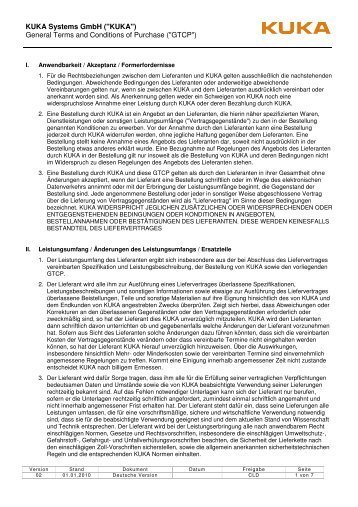 Einkaufsbedingungen - deutsch (PDF) - KUKA Systems
