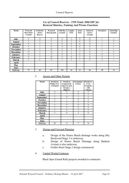 Council Minutes 16 April 2007 - Waratah-Wynyard Council