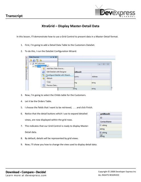 XtraGrid â Display Master-Detail Data - DevExpress