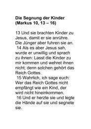 Die Segnung der Kinder (Markus 10, 13 – 16) 13 Und ... - Stadtkirche