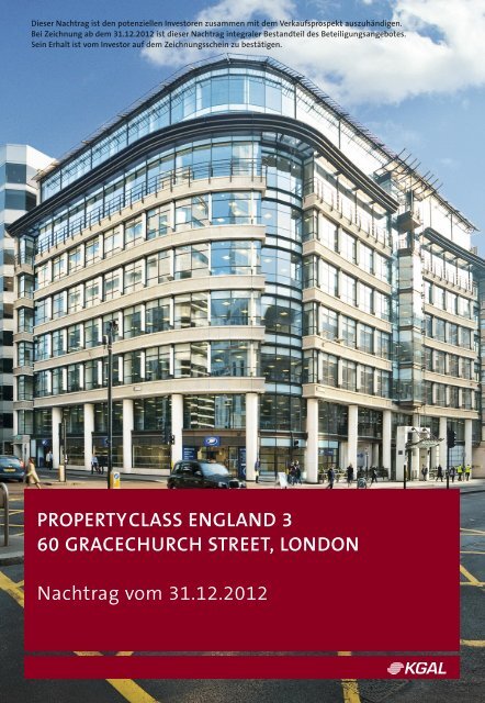 KGAL PropertyClass England 3 - 1. Nachtrag 31-12-2012