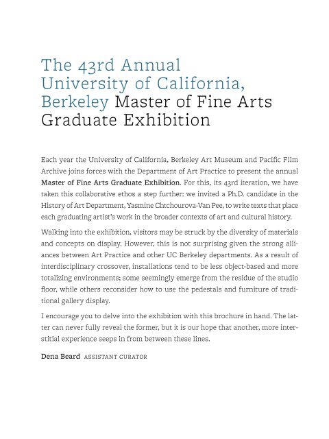 exhibition brochure (PDF) - Berkeley Art Museum and Pacific Film ...
