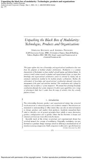 Unpacking the black box of modularity: Technologies ... - MyWeb