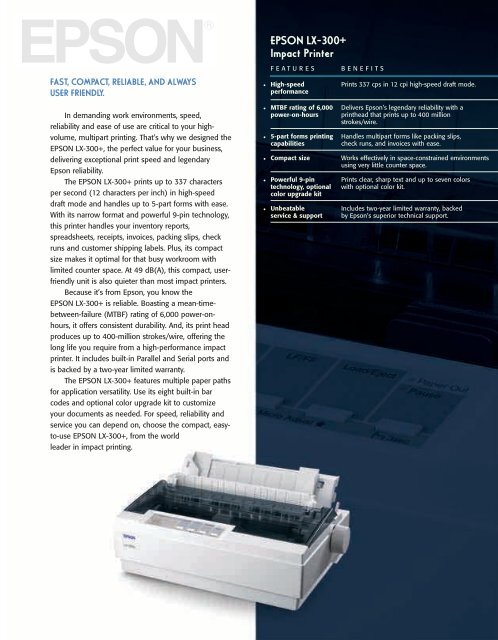 EPSON LX-300+ Impact Printer