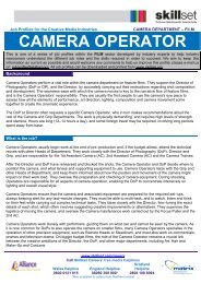 Camera Operator - Film - Skillset