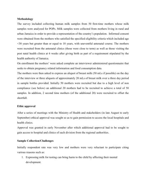 Report on Global Monitoring Project Pesticide Research Laboratory ...