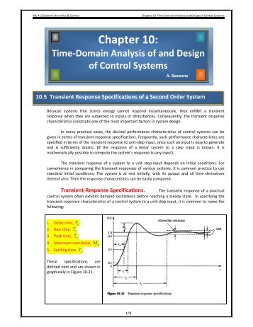10 5 transient response specifications - KFUPM Open Courseware