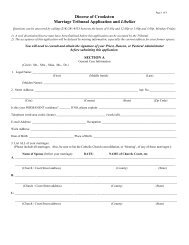 Diocese of Crookston Marriage Tribunal Application and Libellus