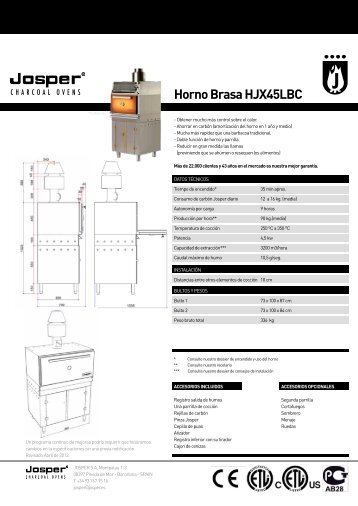 Horno Brasa HJX45LBC - Hornos Brasa Josper