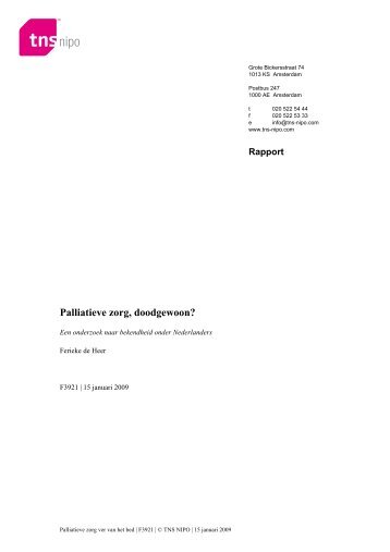 Palliatieve zorg, doodgewoon? - Agora landelijk ...